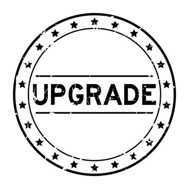 Grunge siyah yükseltme kelime yuvarlak lastik mühür damgası beyaz arka plan üzerinde