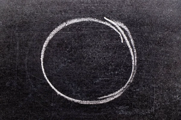 Άσπρη Κιμωλία Χέρι Σχεδίασης Κύκλο Στρογγυλό Σχήμα Φόντο Μαύρο Του — Φωτογραφία Αρχείου