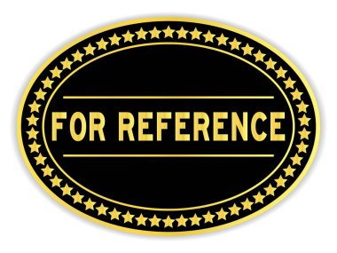 Beyaz arka plan üzerinde başvuru için Word'de oval etiket renk siyah ve altın