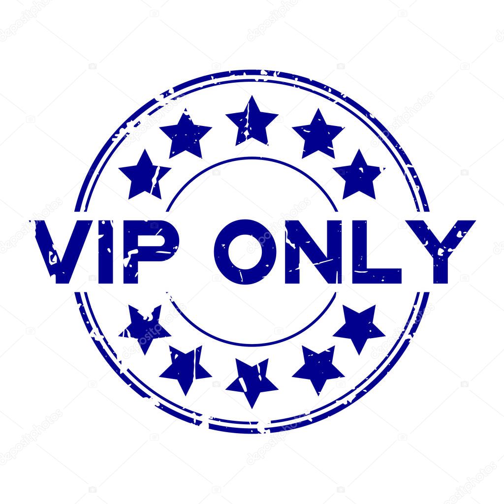 Grunge Blue Vip Abbreviation Of Very Important Person Only Word With Star Icon Round Rubber Seal Stamp On White Background Premium Vector In Adobe Illustrator Ai Ai Format Encapsulated