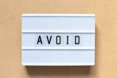 Word ile beyaz lightbox önlemek ahşap arka plan üzerinde