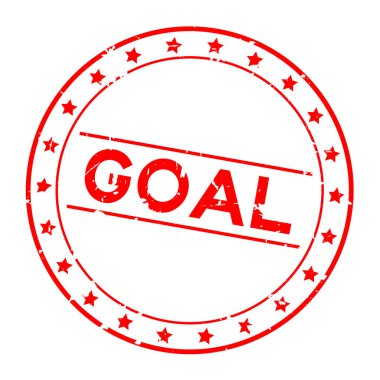 Grunge kırmızı hedef sözcük yuvarlak lastik mühür damgası beyaz arka plan üzerinde