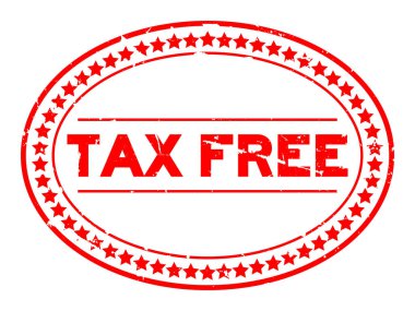 Grunge kırmızı vergi ücretsiz kelime oval lastik mühür damgası beyaz arka plan üzerinde