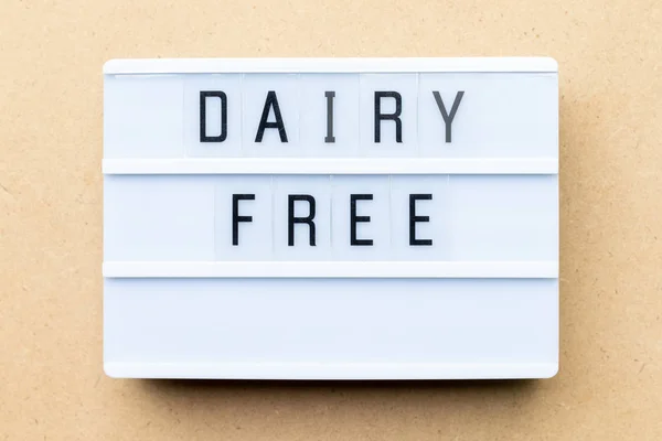 White Lightbox Word Dairy Free Wood Background — Stock Photo, Image