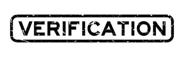 Grunge siyah doğrulama word Meydanı lastik mühür damgası beyaz arka plan üzerinde