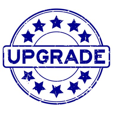 Lastik mühür sta yuvarlak yıldız simgesi ile ifadeler grunge mavi yükseltme