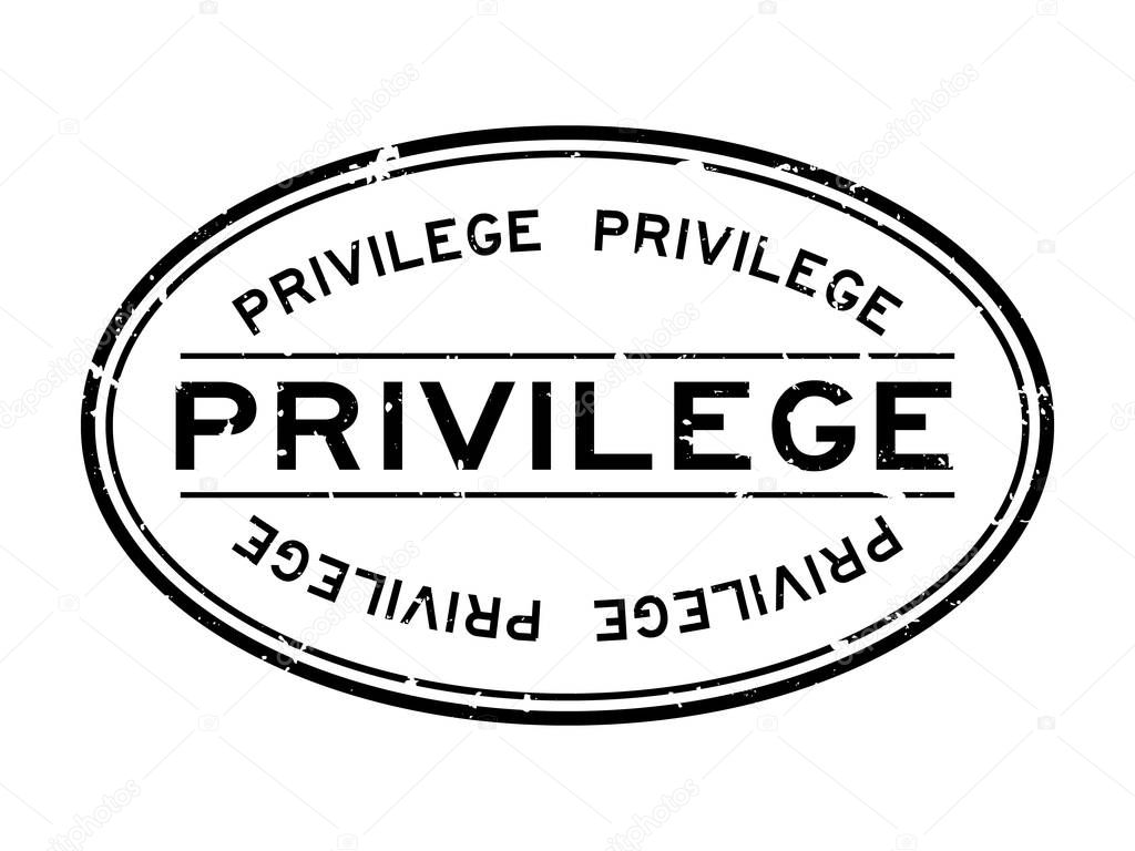 Grunge black privilege word oval rubber seal stamp on white background