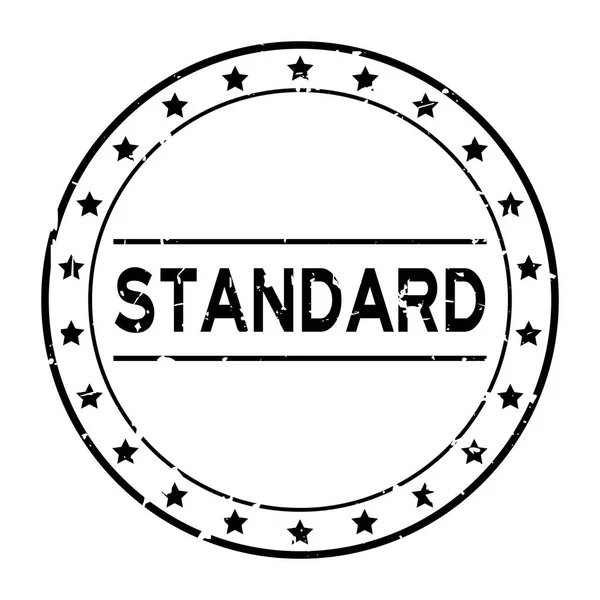 Grunge schwarzes Standardwort mit Stern-Symbol runden Gummidichtungsstempel auf weißem Hintergrund — Stockvektor