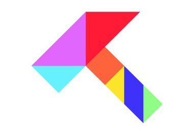 Renk tangram bulmacanın beyaz arka plan (vektör üzerinde çekiç şeklinde