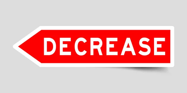 Label sticker in rode kleur pijlshape als woord verkleinen op witte achtergrond — Stockvector