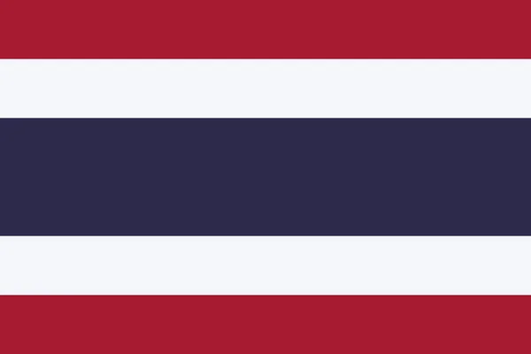 Nationale vlag van land Thailand (rood, wit, blauw) — Stockvector