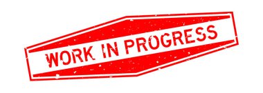 Grunge kırmızı yapım aşamasında kelime altıgen lastik mühür damgası beyaz arka plan üzerinde