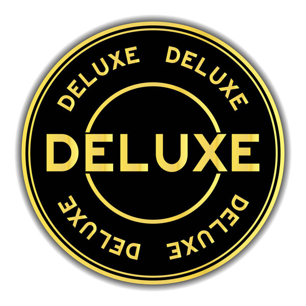 Черно-золотой цвет обольщает слово круглый тюлень на белом фоне
