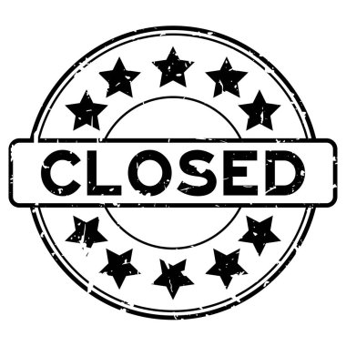 Beyaz arka plan üzerinde yıldız simgesi damga mühür ile grunge siyah kapalı kelime