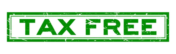 Grunge Green Tax Free Wort quadratische Gummidichtung Stempel auf weißem Hintergrund — Stockvektor