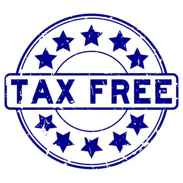 Синий штемпель tax free на белом фоне — стоковый вектор