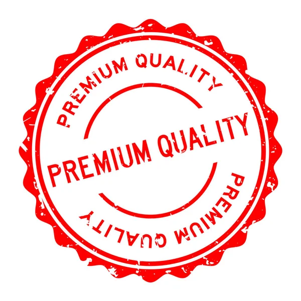 Grunge Red Premium kvalitet ord runda gummitätning stämpel på vit bakgrund — Stock vektor