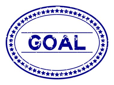 Beyaz arka planda grunge mavi gol kelime oval kauçuk mühür damgası