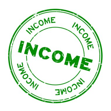 Beyaz arka plan üzerinde Grunge yeşil gelir kelime yuvarlak kauçuk mühür damga