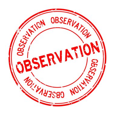 Beyaz arka planda grunge kırmızı gözlem kelime yuvarlak kauçuk mühür damgası