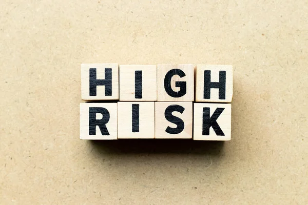 Dopis bloku v aplikaci word vysoké riziko na pozadí — Stock fotografie