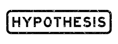 Beyaz arka planda grunge siyah hipotezi kelime kare kauçuk mühür damgası