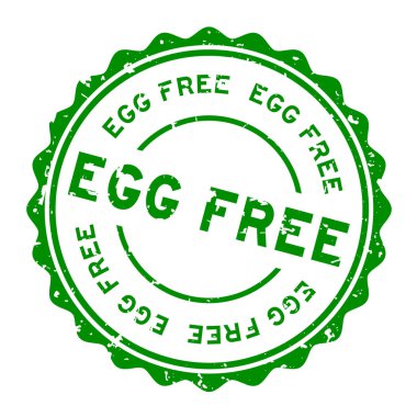 Grunge yeşil yumurtasız kelime yuvarlak lastik mühür beyaz arka planda