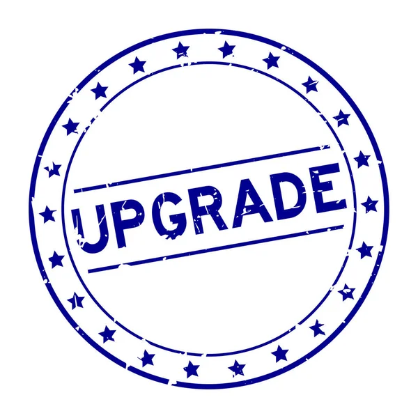 Beyaz arka plan üzerinde Grunge mavi yükseltme kelime yuvarlak kauçuk mühür damga