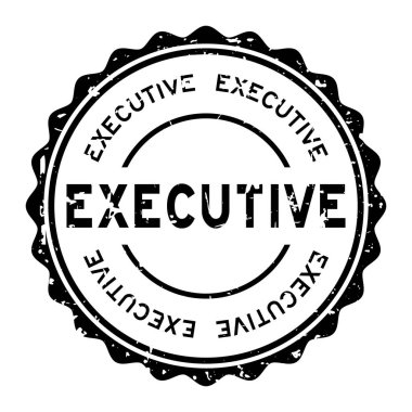 Beyaz arka plan üzerinde Grunge siyah yönetici kelime yuvarlak kauçuk mühür damgası