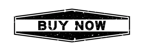 Grunge black comprar palabra hexágono sello de goma sobre fondo blanco — Vector de stock