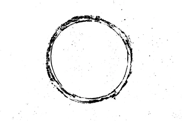 白い背景に丸い形のグランジブラックテクスチャ(ベクトル)装飾、エージングまたは古い層に使用 — ストックベクタ