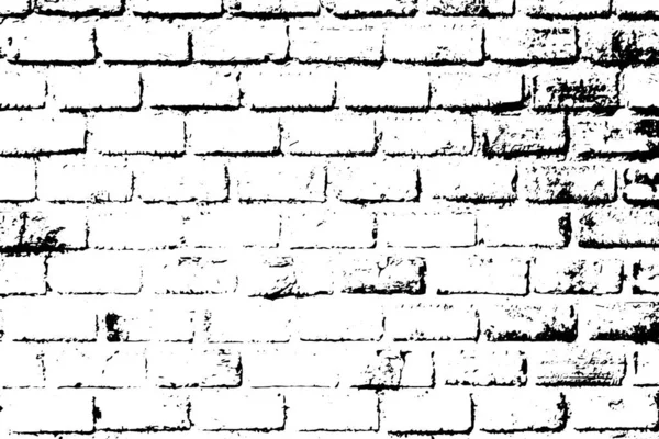 Grunge black texture as brick wall shape on white background (Vector). Use for decoration, aging or old layer — Stock Vector