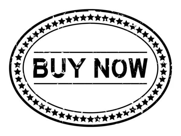 Grunge negro comprar palabra sello de goma ovalada en blanco backgr — Archivo Imágenes Vectoriales