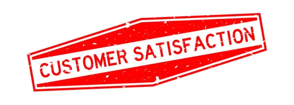 Grunge red customer satisfaction word hexagon rubber seal stamp — Stock Vector