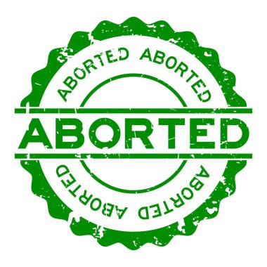 Grunge yeşil yuvarlak lastik mühür damgası kelime beyaz zemin üzerine iptal edildi.