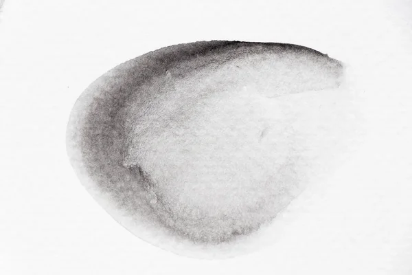 Beyaz kağıt arka planda fırça veya afiş olarak siyah renkli suluboya el çizimi — Stok fotoğraf