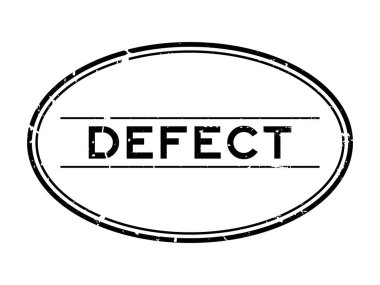 Beyaz arka plan üzerinde Grunge siyah kusur kelime oval kauçuk mühür damga