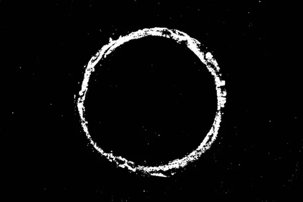 Grunge textura branca em forma redonda sobre fundo preto (Vector ) — Vetor de Stock