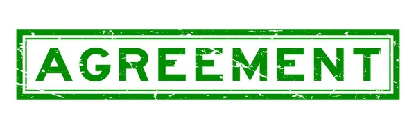 Grunge verde acordo palavra quadrado selo de borracha no fundo branco — Vetor de Stock