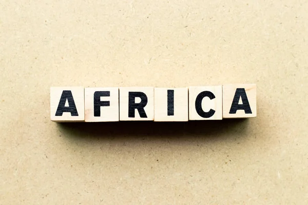 Letter block in word Africa on wood background — Stock Photo, Image