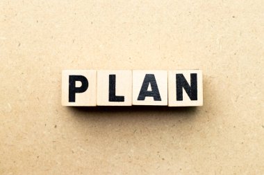 Mektup blok ahşap arka plan üzerinde kelime planı