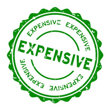 Grunge yeşil kelime yuvarlak lastik mühür beyaz arka planda