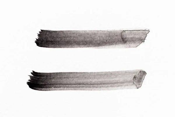 白い紙の背景に線筆としての黒い色の水彩画の手描き — ストック写真