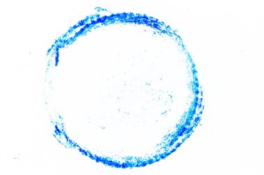 Yuvarlak şekilli mavi mürekkep. Pul ya da çerçeve olarak desenlendirilmiş.