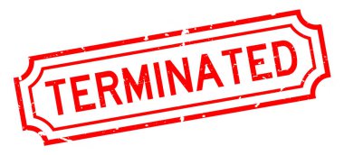 Grunge kırmızı sözcüğü sonlandırdı beyaz arka planda lastik iş mührü