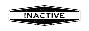 Grunge siyah pasif kelime altıgen lastik mühür beyaz arka planda