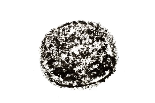Μαύρο Χρώμα Πετρελαίου Παστέλ Σχέδιο Κύκλο Στρογγυλό Σχήμα Λευκό Φόντο — Φωτογραφία Αρχείου