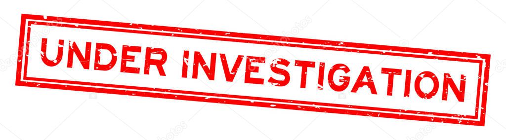 Grunge red under investigation word square rubber seal stamp on white background