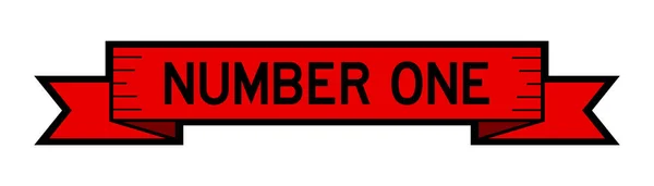 白を背景に単語番号1とヴィンテージ赤のカラーラベルバナー — ストックベクタ