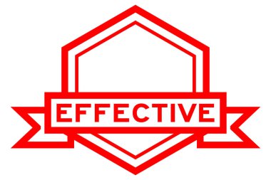 Altıgen vintage etiket pankartı kırmızı renkte ve beyaz arkaplanda etkili sözcüğe sahip